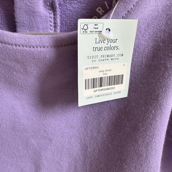 Primary Cozy Dresses - 2T - Purple and Lilac - Picture 4 of 4